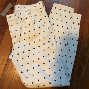 J.Crew toothpick navy blue star pants